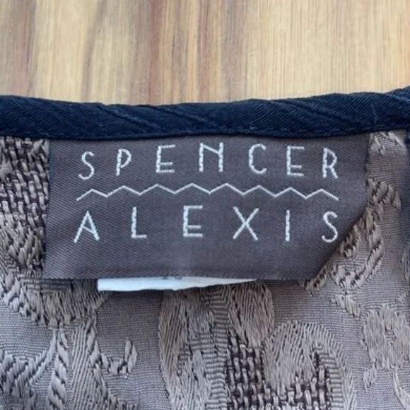 Spencer Alexis Vintage Womens Black Brown Patchwork Two-Piece Set Made In Usa 10 - Picture 4 of 8